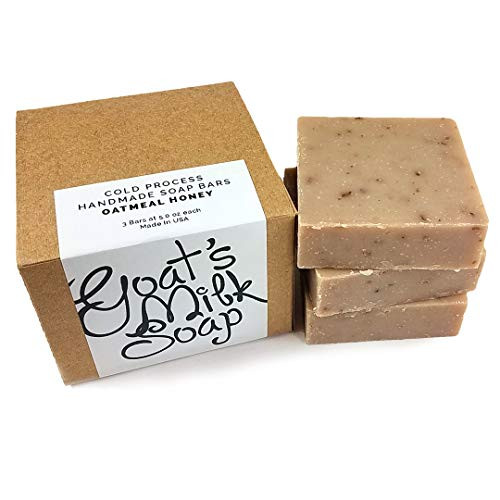 Handmade Fresh Goat s Milk Bar Soap Oatmeal Honey 3 bars Economy Pack