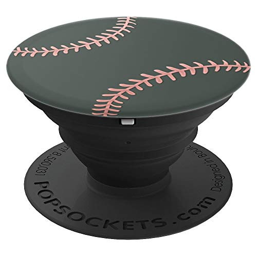 Golden Rose Pink Baseball Softball On Midnight Green Pattern PopSockets Grip and Stand for Phones and Tablets