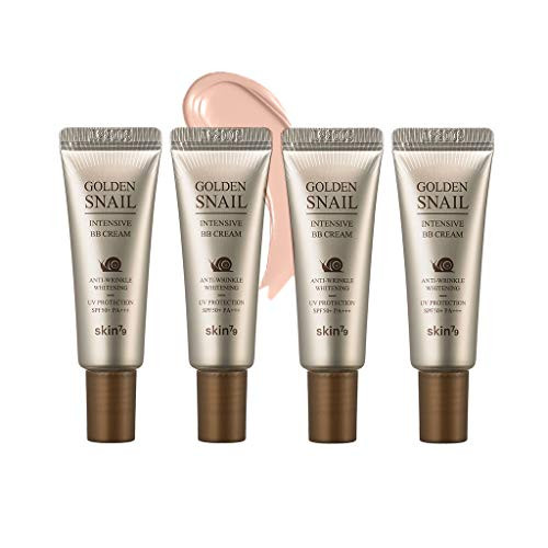 SKIN79 Golden Snail Intensive Mini BB Cream 23 Natural Beige 7g 4 Pack  Contained 45 Snail Musin Extract  6 Years Red Ginseng Healthy and Glow Facial BB for Damaged Skin
