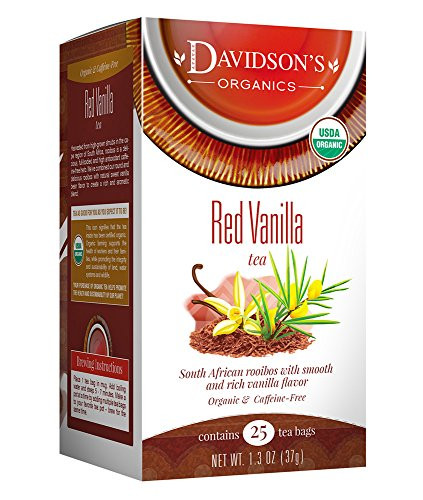 Davidson's Tea Red Vanilla, 25-Count Tea Bags, 1.3 Oz, (Pack Of 6)