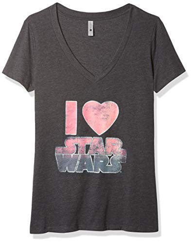 Star Wars Junior s I Love Graphic Tee Charcoal Heather Medium