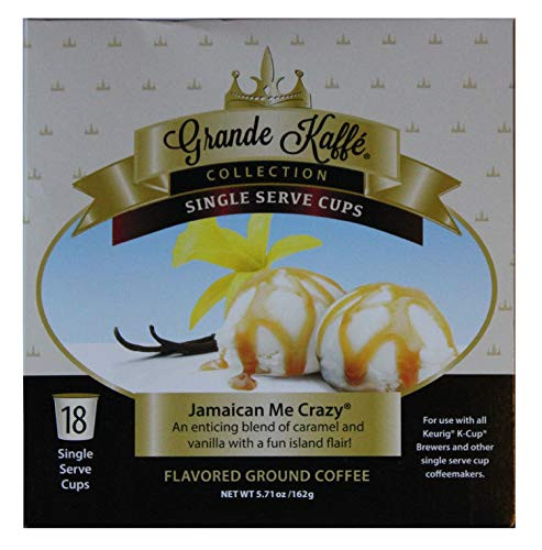 Grande Kaffe Jamaican Me Crazy Flavored Ground Coffee 18 Single Serve Cups