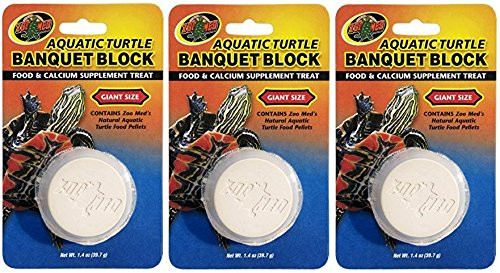 3 Pack Zoo Med Aquatic Turtle Banquet Block Giant