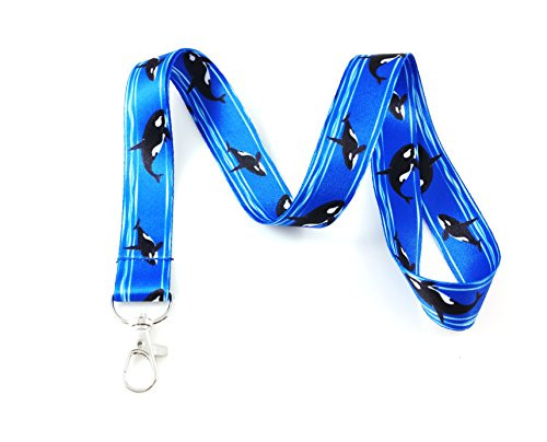 Ocean Life Lanyard Key Chain Id Badge Holder Killer Whale