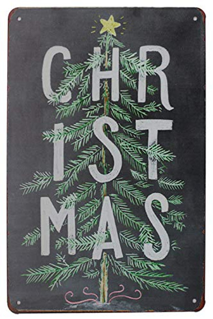 SUMIK Christmas Tree Metal Tin Sign Vintage Art Poster Plaque Home Wall Decor