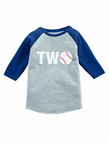 Tstars 2nd Birthday Gift for Baseball Fan 3/4 Sleeve Baseball Jersey Toddler Shirt 2T Blue