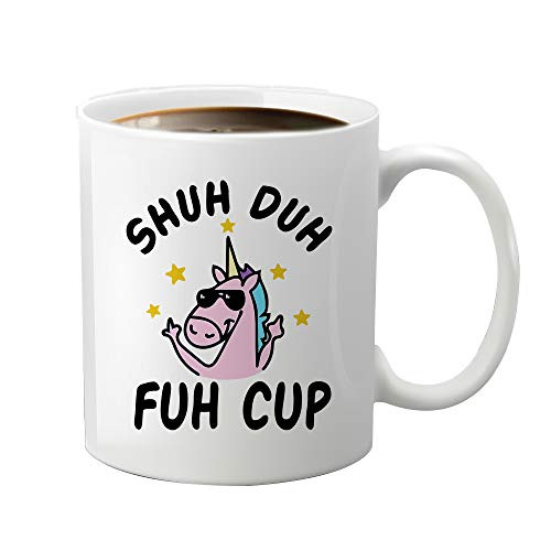 JioJio CHAN Shuh Duh Fuh Coffee Mug Funny Unicorn Mugs for lover friends family in birthday Christmas holiday or other occasions event gifts JioJio CHAN Shuh Duh Fuh Coffee Mug Funny Unicorn Mugs for lover friends family in birthday Christmas holiday or other occasions event gifts