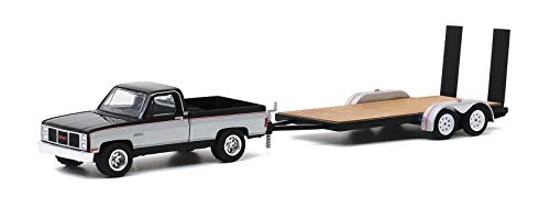 Greenlight 32200C Hitch  Tow Series 201986 GMC Sierra Classic 2500 with Flatbed Trailer 1/64 Scale