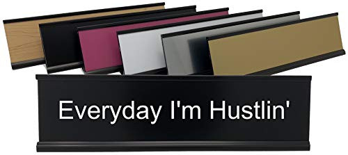 Everyday I m Hustlin Lotsa Laughs Funny Desk Plate by Griffco Supply Pink w/Black Text Everyday I m Hustlin Lotsa Laughs Funny Desk Plate by Griffco Supply Pink w/Black Text