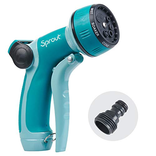 Sprout 65107AMZ Metal Front Trigger 7Pattern Nozzle and QuickConnect Product Adapter Amazon Bundle Gooseberry Green