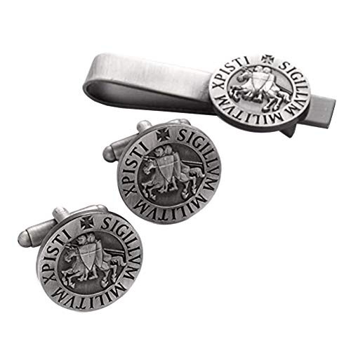Gudeke Masonic Knights Templar Seal Cufflinks Tie Clip Set Gudeke Masonic Knights Templar Seal Cufflinks Tie Clip Set