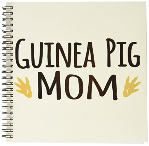 3dRose db1540481 Guinea Pig Mom for Pet Owners Cavy Rodent Family Pets with Brown Paw Prints Footprints Drawing Book 8 by 8Inch