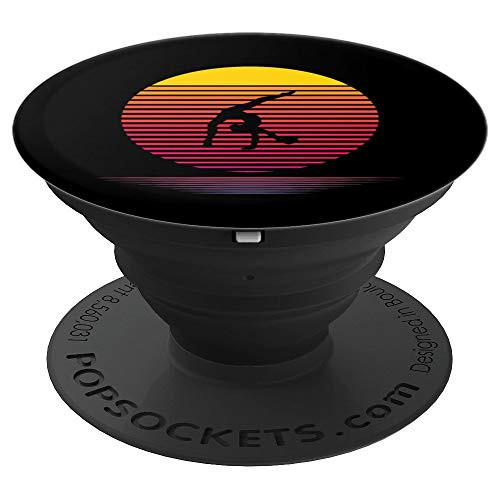 Gymnastics Seventies Retro Vaporwave Sunset 70s 80s PopSockets Grip and Stand for Phones and Tablets