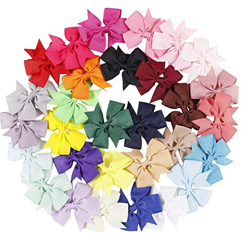 Hair Bows Clips Grosgrain Ribbon Hair Bows Alligator Clips Hair Accessories for Baby Girls Infants Toddlers Kids Teens Gifts 30Pcs