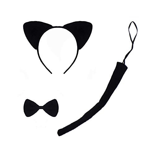 Halloween Cat Ears Headband Kitty Bow Tie Tail Women Girls Cute Hair Hoops Party Decoration Cosplay Costume Handmade Cat Headdress Headwear Headpiece Kitten Hair Band Accessories Set Black Halloween Cat Ears Headband Kitty Bow Tie Tail Women Girls Cute Hair Hoops Party Decoration Cosplay Costume Handmade Cat Headdress Headwear Headpiece Kitten Hair Band Accessories Set Black