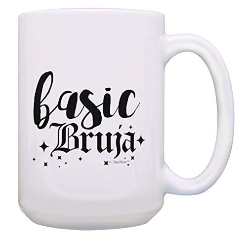 Halloween Cup Basic Bruja Witchy Gifts Halloween Witch Mugs 15oz Punny Coffee Mug Tea Cup White