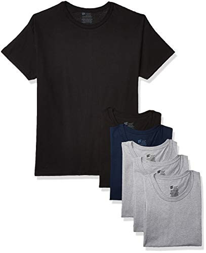 Hanes Men s Plus Size Tagless ComfortSoft Crewneck TShirts 6 Pack Black/Grey 2X Large
