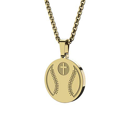 Haoflower Sports Pendant Necklace Baseball Inspirational Bible Verse Luke 137 Christian Gift for Teens Gold baseball Haoflower Sports Pendant Necklace Baseball Inspirational Bible Verse Luke 137 Christian Gift for Teens Gold baseball