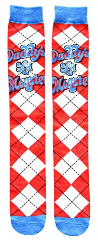 Harley Quinn Daddy s Lil Monster Argyle Juniors/Womens Knee High Socks