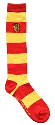 Harry Potter Gryffindor Thick Stripes Juniors/Ladies Knee High Socks with Embroidered Crest