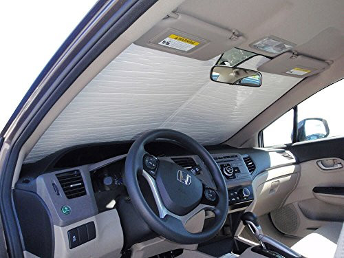 HeatShield The Original Windshield Sun Shade CustomFit for Honda Civic Sedan 2012 2013 2014 2015 Silver Series