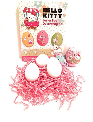 Hello Kitty Egg Decorating Kit Hello Kitty Egg with Candy Hello Kitty Surprise Egg with Candy  Stickers with Three Decorating Eggs  6 Count