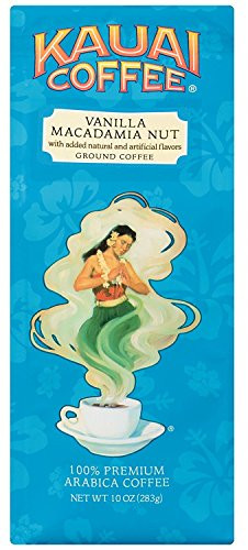 Kauai Coffee, Vanilla Macadamia Nut, Ground Coffee, 10oz Bag (Pack of 2)