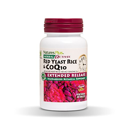 NaturesPlus Herbal Actives Red Yeast Rice 600mg CoQ10 100mg Extended Release 30 Vegan Tablets Maximum Potency Supplement Antioxidant Vegetarian GlutenFree 30 Servings NaturesPlus Herbal Actives Red Yeast Rice 600mg CoQ10 100mg Extended Release 30 Vegan Tablets Maximum Potency Supplement Antioxidant Vegetarian GlutenFree 30 Servings
