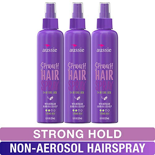 Aussie Hairspray Nonaerosol with Jojoba  Sea Kelp Sprunch For Curly Hair 8 5 Fl Oz Pack of 3