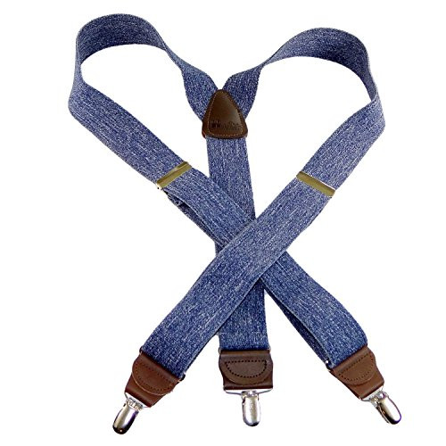 HoldUp Suspender in a Dark Denim color Yback Suspenders in our Casual Series with Noslip Silver Patented Clips