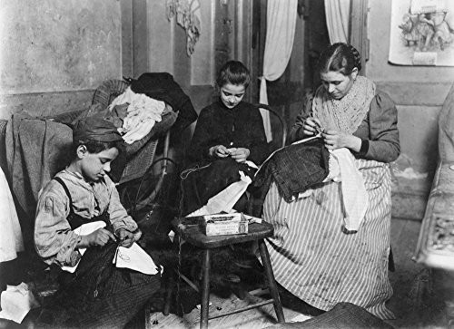 Home Industry C1910 Nan Immigrant Family Making MenS Trousers In Their New York City Tenement Home Photograph By Lewis W Hine C1910 Poster Print by 18 x 24