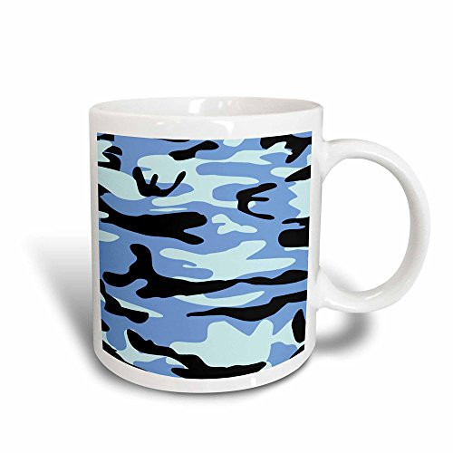 3dRose Light Blue Camo Print-Army Uniform Camouflage Pattern Magic Transforming Mug, 11-Ounce