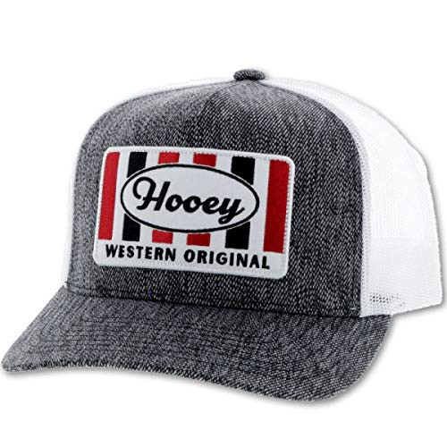 HOOEY Black and White 5Panel Trucker with Red and Black Logo 2001TBKWH