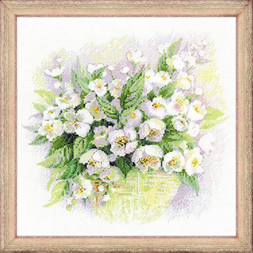 RIOLIS 1467 N/A Watercolour Jasmine Counted Cross Stitch Kit-11.75"x11.75" 14Count