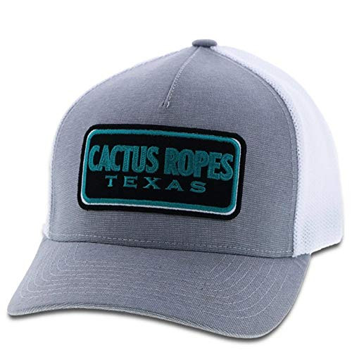 HOOey Youth Cactus Ropes 5Panel Hat w/Patch Grey/White Mesh