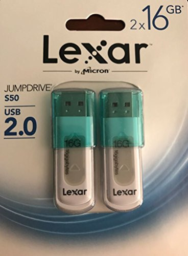 Lexar JumpDrive S50 16GB USB Flash Drive LJDS50-16GASBNA2 - assorted colors 2 Pack