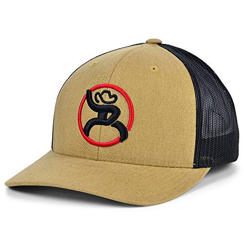HOOEY Youth Strap 6Panel Trucker Hat with Logo Tan/Black