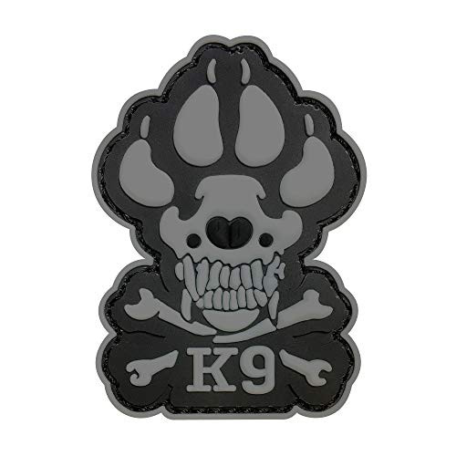 Morton Home K9  Crossbone Killer Attack Police Dog Fastener PVC Embroidered Army Swat Morale Hook Loop Backing Tactial Badge Swat for Service Animal Vest Morale Patch