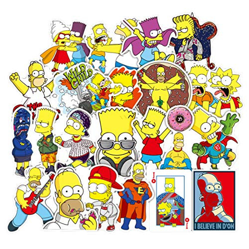 50Pcs The Simpsons Stickers for Water Bottle Cup Laptop Guitar Car Motorcycle Bike Skateboard Luggage Box Vinyl Waterproof Graffiti Patches XQX 50Pcs The Simpsons Stickers for Water Bottle Cup Laptop Guitar Car Motorcycle Bike Skateboard Luggage Box Vinyl Waterproof Graffiti Patches XQX
