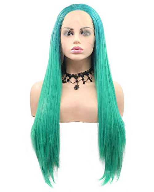 Ombre Green Lace Front Wig Mermaid Synthetic Lace Front Wigs for Women Female Cosplay Party Summer Glueless Long Hair Drag Queen Wigs Natural Hairline Straight Glueless Wig Cap 24 Ombre Green Lace Front Wig Mermaid Synthetic Lace Front Wigs for Women Female Cosplay Party Summer Glueless Long Hair Drag Queen Wigs Natural Hairline Straight Glueless Wig Cap 24