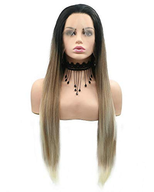 Glueless Drag Queen Wigs For Women Female Dark Roots Ombre Brown Blonde Lace Front Wig Natural Hairline Long Hair Party Cosplay Wig 24 Glueless Drag Queen Wigs For Women Female Dark Roots Ombre Brown Blonde Lace Front Wig Natural Hairline Long Hair Party Cosplay Wig 24
