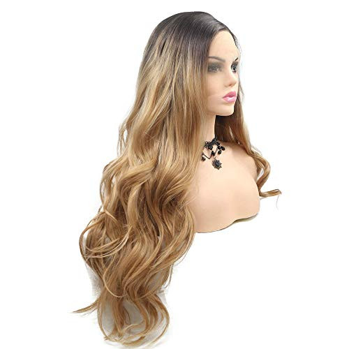 Short Brown Root To Blonde Synthetic Wigs For Women Drag Queen Hair Body Wave Lace Front Wigs For Cosplay Festival Natural Hairline 24 Short Brown Root To Blonde Synthetic Wigs For Women Drag Queen Hair Body Wave Lace Front Wigs For Cosplay Festival Natural Hairline 24