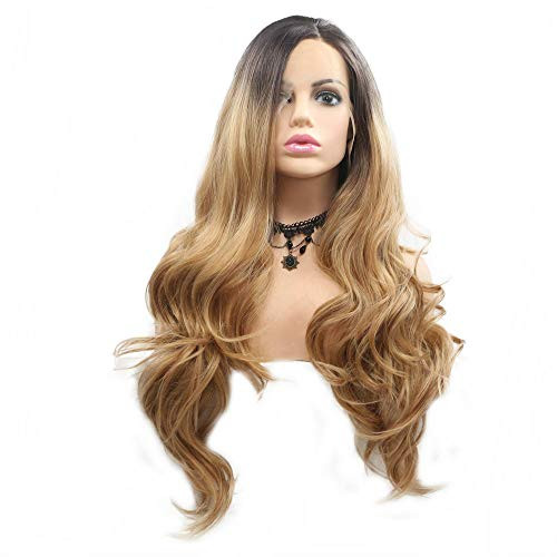 Brown Blonde Drag Queen Wig Long Wave Hair Synthetic Lace Front Wigs For Women Party Cosplay Festival Holidays Natural Hairline 24 Brown Blonde Drag Queen Wig Long Wave Hair Synthetic Lace Front Wigs For Women Party Cosplay Festival Holidays Natural Hairline 24