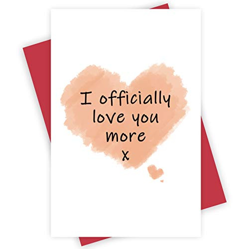 I Officially Love You More Romantic Valentine  s Day Card Anniversary Simple Love Card for Her