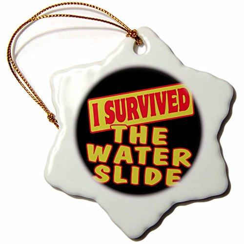 3dRose I Survived The Water Slide Survial Pride and Humor Design Snowflake Ornament 3dRose I Survived The Water Slide Survial Pride and Humor Design Snowflake Ornament