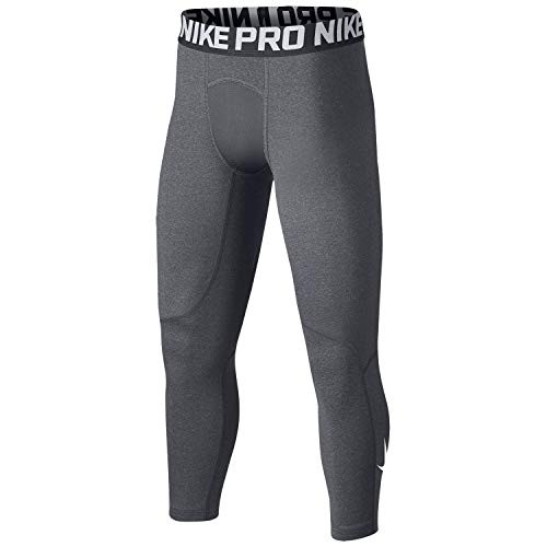 Nike Boys Pro Cool 3/4 Length Compression Tights Carbon Heather858228065/White Small Nike Boys Pro Cool 3/4 Length Compression Tights Carbon Heather858228065/White Small