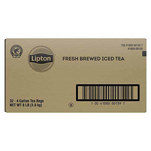 Lipton Black Iced Tea Bags Unsweetened Made With Tea Leaves Sourced From Rainforest Alliance Certified Farms 4 gallon Pack Of 32