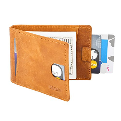 Genuine Leather Slim Wallets for Men Bifold RFID Blocking Wallet Minimalist Front Pocket EDC Money Clip Wallet