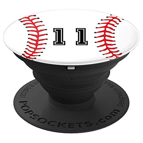 Baseball Player Jersey Number 11  Baseball Gifts PopSockets Grip and Stand for Phones and Tablets