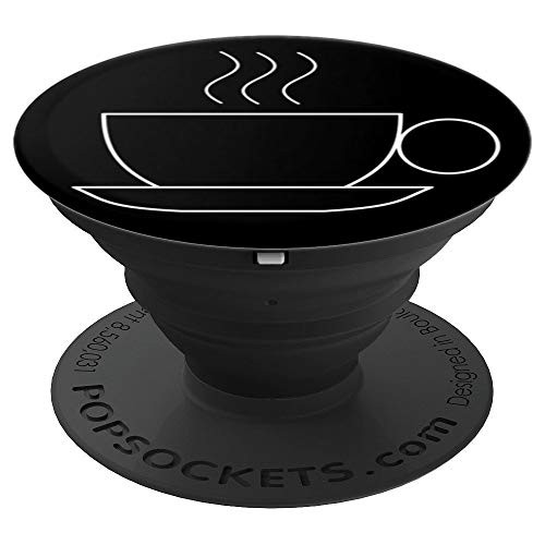 Cofee Cup PopSockets Black White Gift Idea For Coffee Lover PopSockets Grip and Stand for Phones and Tablets